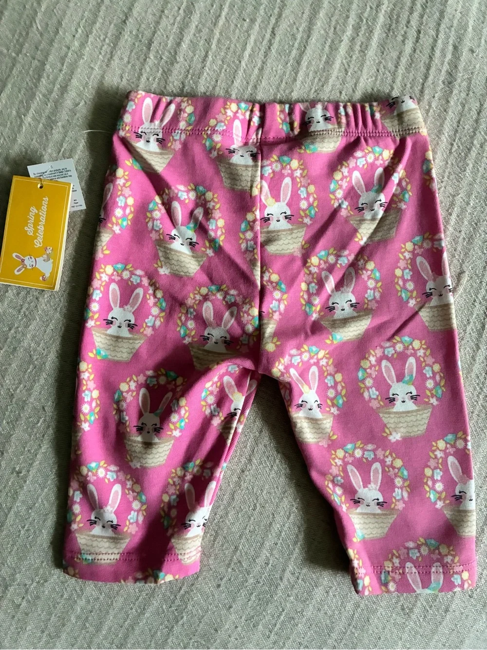Gymboree Pink Bunny Floral Easter Basket Long Pants 12 - 18 month Cotton NEW $27